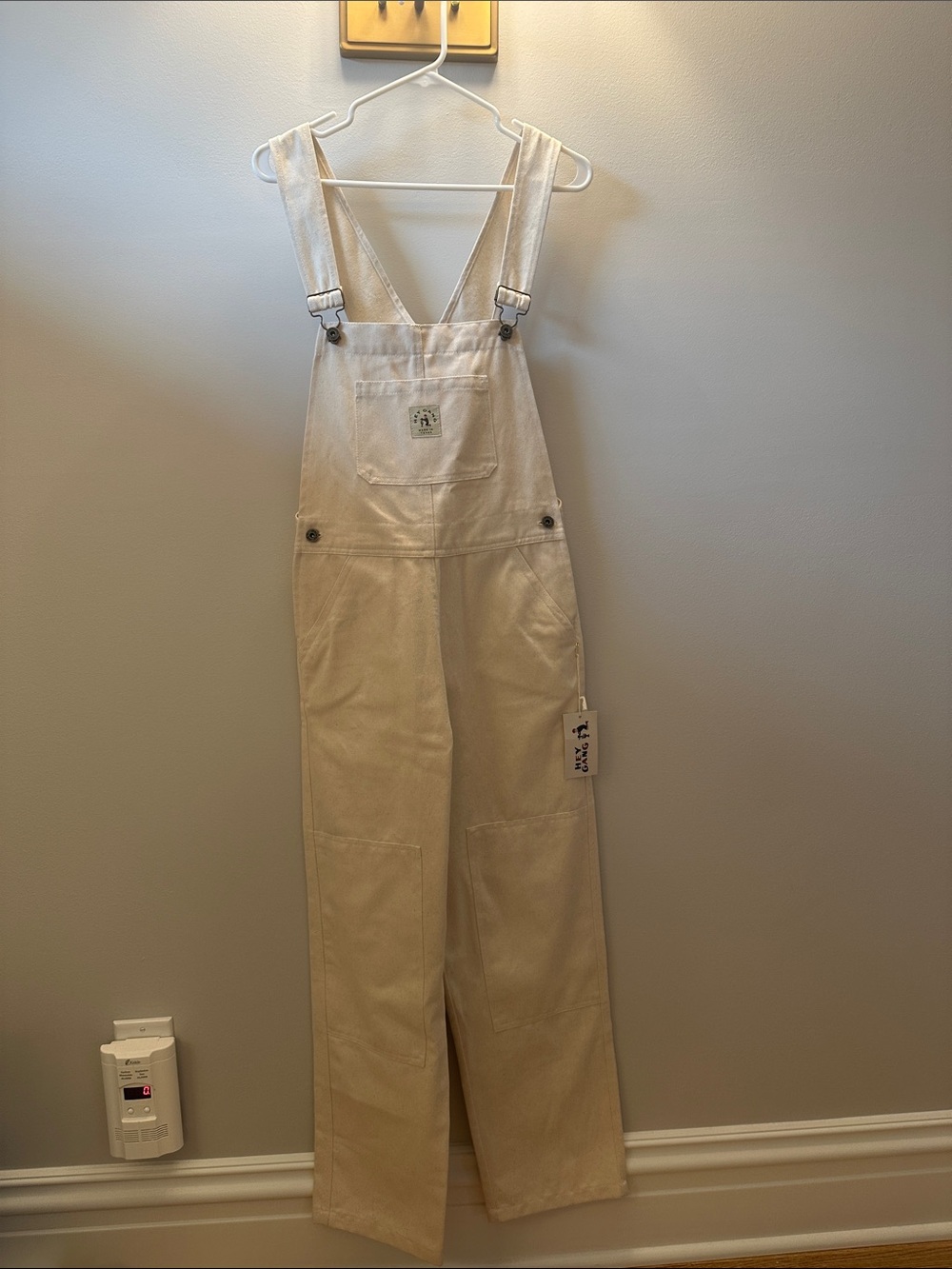 Hey Gang Cream Utility Wide-Leg Overalls